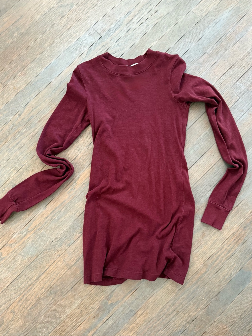 Cotton Citizen Long Sleeve Bodycon Dress - Burgundy